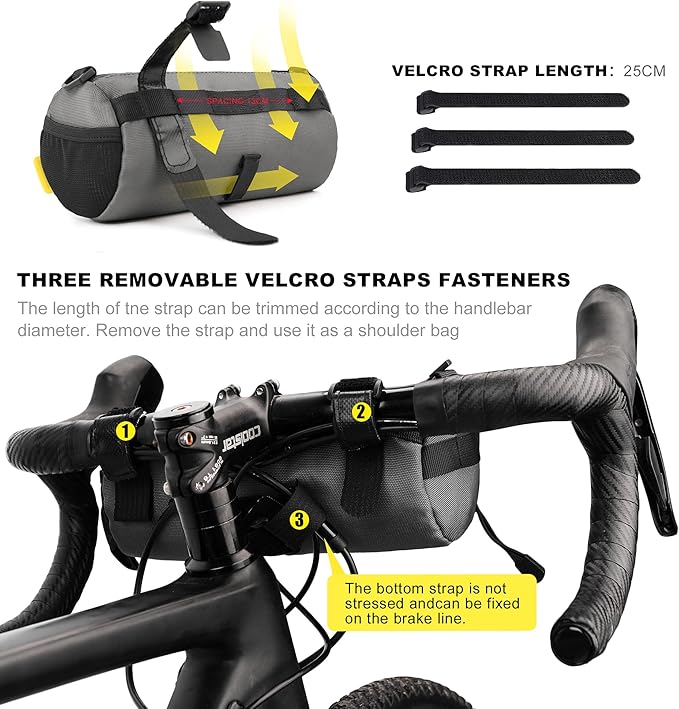 Rhinowalk Bike Handlebar Bag, Bicycle Front Bag Shoulder Bag Storage Bag with Shoulder Strap for Road Mountain Bike Cycling Travel