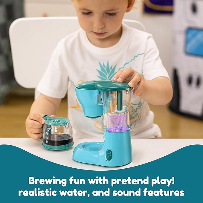 Joyin Play Kitchen Toys, Pretend and Play Food Kitchen Accessories Girls Toy with Coffee Maker, Mixer, Toaster with Realistic Lights& Sounds, Birthday Gift for Kids, Gifts for Christmas