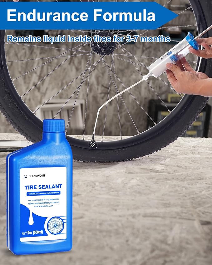 Tubeless Tire Sealant, 500ML Tubeless Sealant Long-Lasting Bike Sealant for MTB, Road, CX and Gravel Bicycle Tires