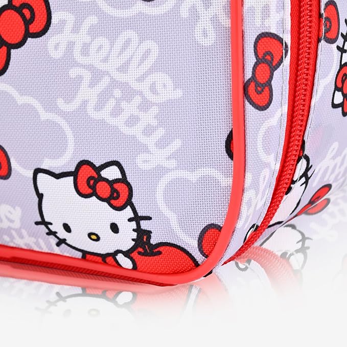 Fast Forward Sanrio Hello Kitty Lunch Box for Kids | Insulated Lunch Bag Lunch Box for Girls, Boys, Unisex, Toddlers| Hello Kitty and Friends Grey Reusable Lunchbox