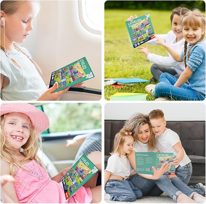 ASTARON Magnetic Puzzles for Toddlers, 25-30-42 Pieces Traffic Learning Magnet Puzzles for Road Trip, Educational Travel Toys Car Plane Activities for Kids, Kids Birthday Gifts
