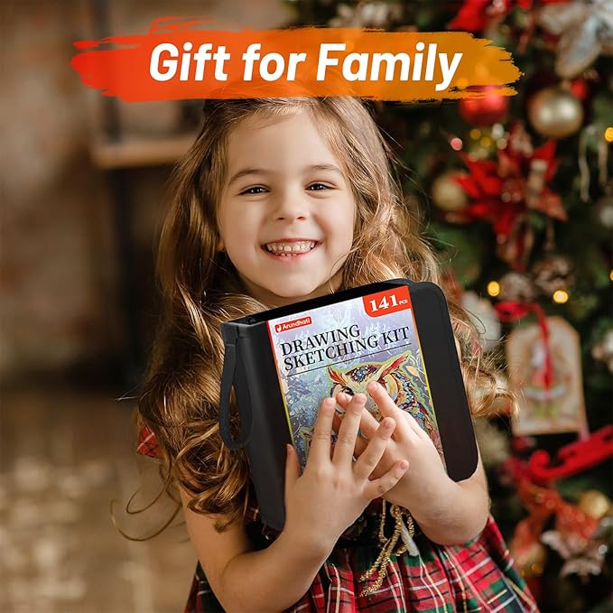 141 PCS Art Supplies Sketching Kit Pro Max, Drawing Pencils with Sketchbook, Coloring Book, Colored Graphite Charcoal Watercolor & Metallic Pencils, Drawing Supplies Gifts for Artists Adults Kids