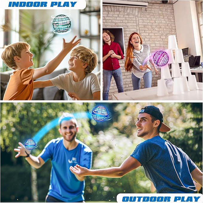 2025 Flying Orb Ball for Kids, Magical Galaxy Hover Cosmic Space Boomerang Rotating Floating Mini Hand Drone Stocking Stuffer Xmas Toys for Girls Boys Teen Age 6 7 8 9 10+ Green