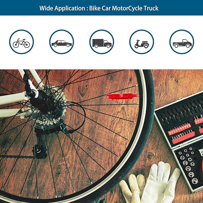 ZUFECY Bike Valve Core Repair Tool for Schrader Presta, Valve Core Remover Tool tubeless Bicycling Tires (Red)