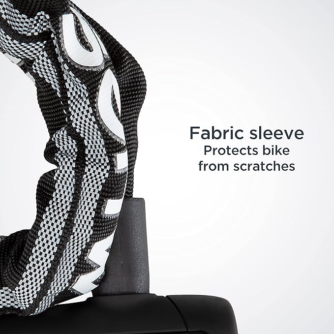 Schwinn Reflective Chain Key Lock for Bike, 3 feet x 8mm Anti Theft Bicycle Lock, Security Level 4