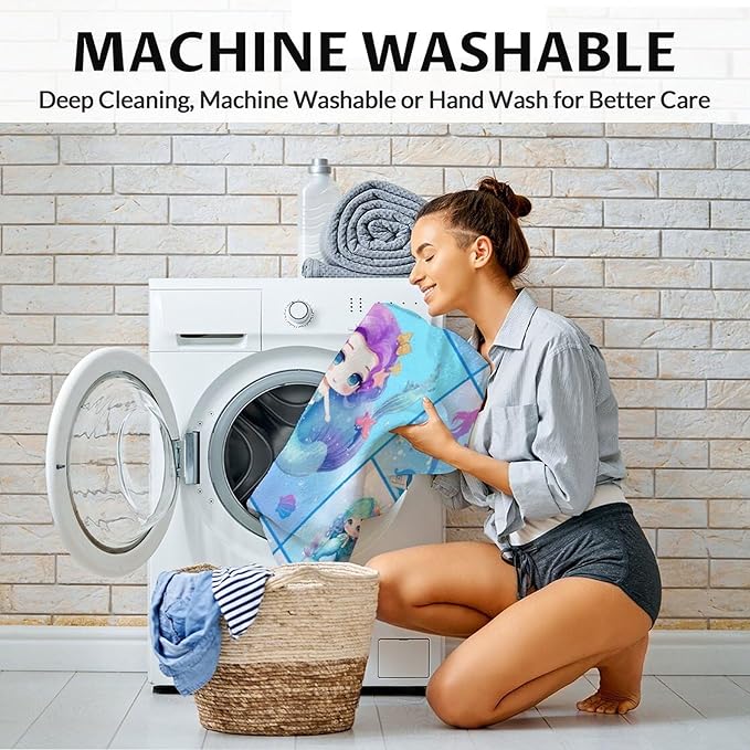 Mermaid Blanket - Soft, Fuzzy & Warm - 50"x60" Throw Size Blanket for Bed, Couch, Sofa - Blue Cute Throw Gifts for Girls