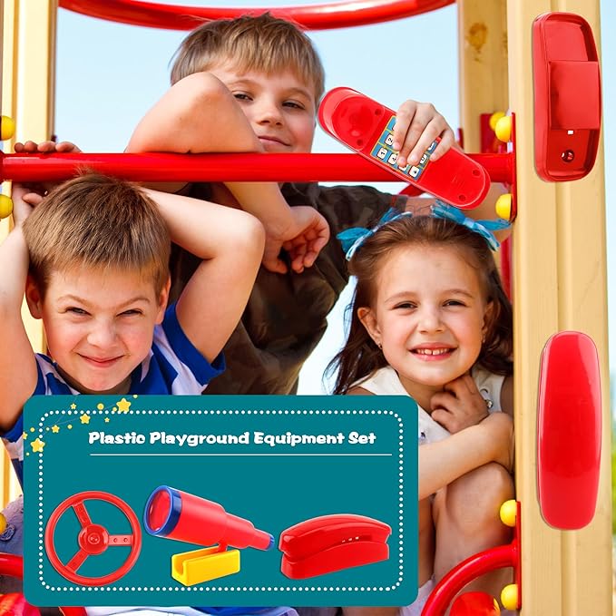 Playground Accessories Swingset Steering Wheel Plastic Telescope Telephone Swingset Phone Toy for Kids Outdoor Playground Backyard Treehouse