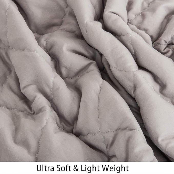 NTBAY Down Alternative Oversized Toddler Comforter, Super Soft and Warm Solid Color Baby Crib Quilted Blanket, 43x60 inches, Smoke Grey