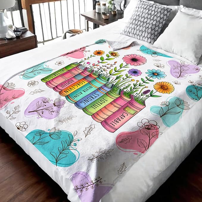 Christian Girls Blanket Gifts Blankets for Kids Teens Adults - 60" x 80" Colorful Cute Warm Soft Lightweight Flannel Throws for Couch, Sofa, Bed, Bedroom Decor - Christian Gift