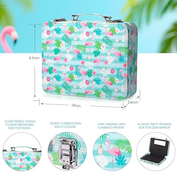 Hot Sugar Makeup Kit for Teenager Girls 10-12, All in One Beginner Makeup Kit for Women Full Kit, Teen makeup kit Cosmetic Gift Set on Birthday Christmas (Green Flamingo)