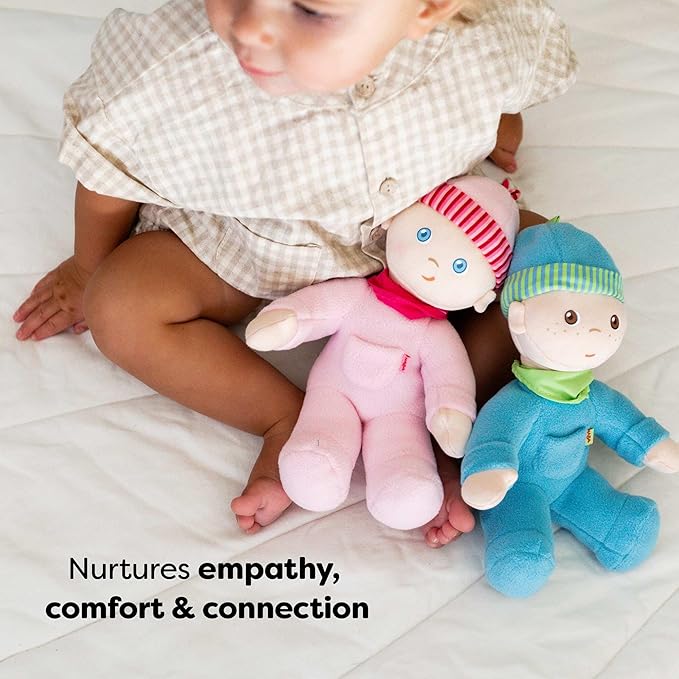 HABA Doll Snug Up Luisa 8" My First Baby Doll, Machine Washable & Safe for Birth & Up, Newborn Toys