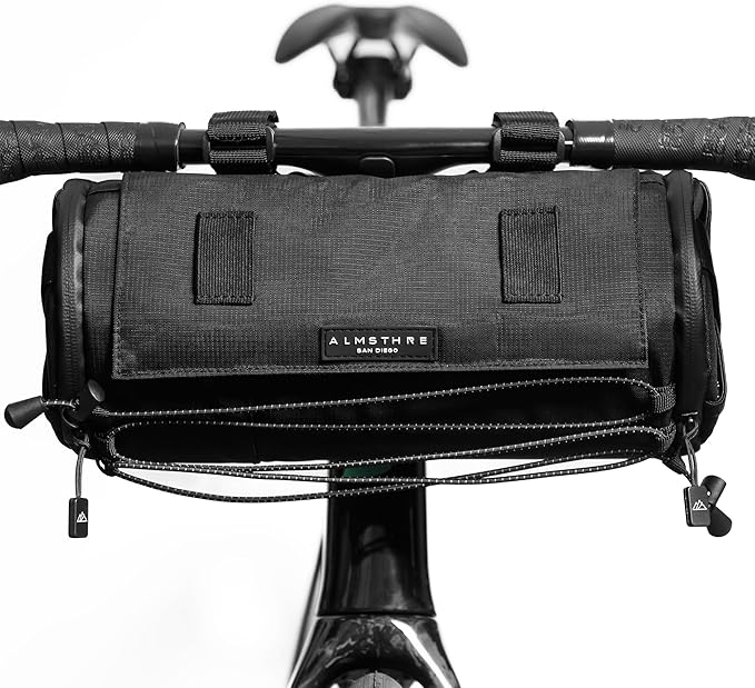 Signature XL Bar Bag – Midnight Black | Hard-Shell Bike Handlebar Bag with Waterproof Zippers & Adjustable Straps | Lightweight Bicycle Handlebar Bag, Compatible with Road, Gravel & MTB Bikes
