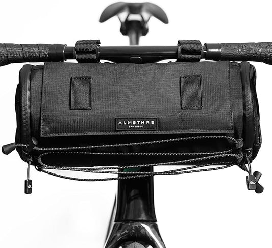Signature XL Bar Bag – Midnight Black | Hard-Shell Bike Handlebar Bag with Waterproof Zippers & Adjustable Straps | Lightweight Bicycle Handlebar Bag, Compatible with Road, Gravel & MTB Bikes