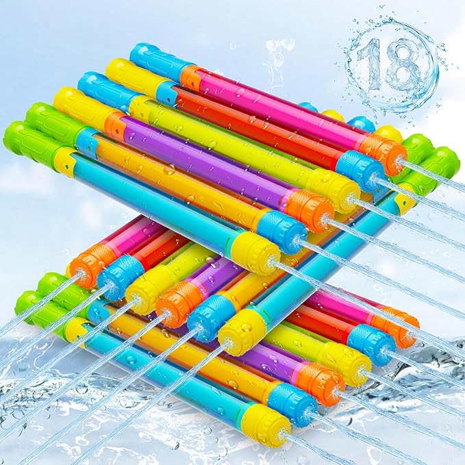 18pcs Water Gun Blaster Toys - 6 Colors Water Squirter for Kids 40ft Squirt Gun for 3-6-8-12 Girls BoysTeens Adults, Water Blaster for Swimming Pool Beach Oceans Summer Party Games Yards Outdoor