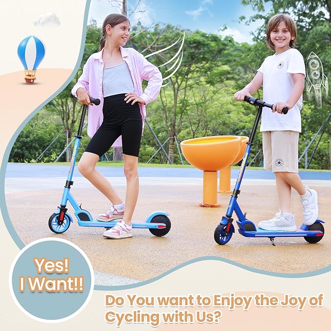 Caroma Electric Scooter for Kids Ages 6-14, 150W/180W Motor,10 MPH Max Speed & 7 Miles,Adjustable Height & Speed,Colorful Lights,LED Display,Foldable Kids Electric Scooter 132 Lbs Max Load