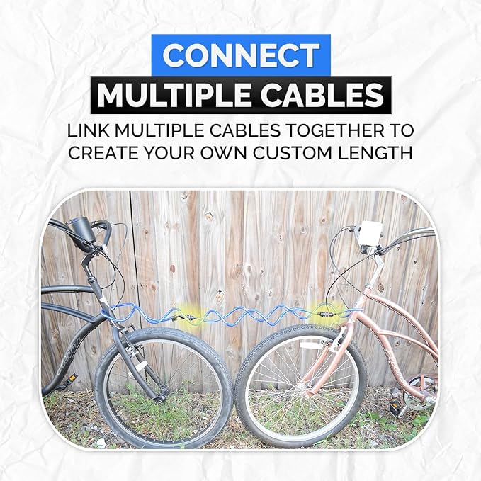DockLocks Security Cable Lock Set (4' or 6') Coiled, Keyless Resettable Combination, Mounting Bracket, Portable and Compact for Bikes, Scooters 6ft