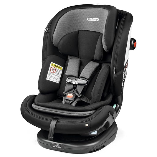 Peg Perego Primo Viaggio All-in-One Convertible Car Seat – Newborn to 10+ Years – 5-120 lbs – Height Adjustable & Slim, 100% FR-Free, Made in Italy, Crystal Black (Black)