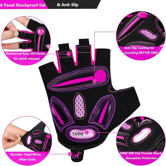 BIKINGMOREOK Bike Cycling Gloves for Men Women,Non-Slip Breathable 5MM Gel Pads DH Mountain Road Bicycle Gloves for MTB Biking Cycling,Workout Sports