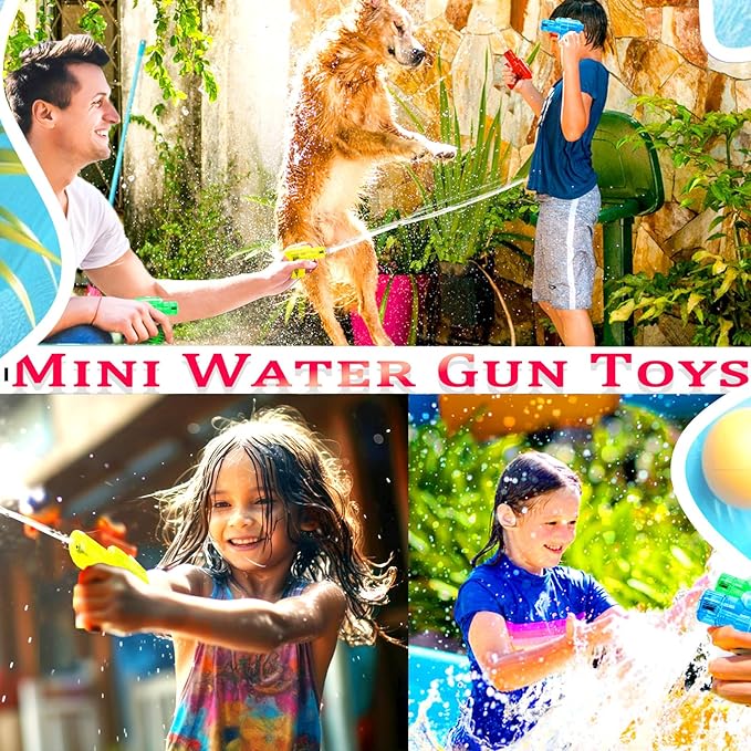 24 Pcs Mini Water Gun for Kids,Color Small Squirt Water Guns,Plastic Blasters for Beach Swimming Pool Toys,Summer Theme Party Favors,Outdoor Water Fighting Games Prop
