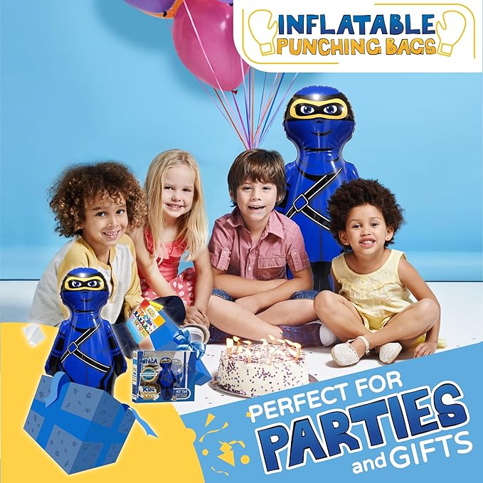 INFLATABLE DUDES Ninja Toy 40 Inches -Kids Punching Bag | Already Filled with Sand| Bop Bag | Inflatable Bopper | Boxing | Ninja Birthday Party | Punching Bag for Kids- (Little Dudes Nobi)