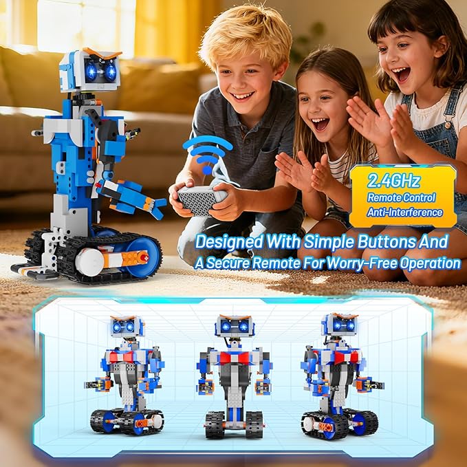 okk Robot Building Toys for Boys, STEM Projects for Kids Ages 8-12, Remote & APP Controlled Engineering Learning Educational Coding DIY Building Kit Rechargeable Robot Toy Gifts for Girls