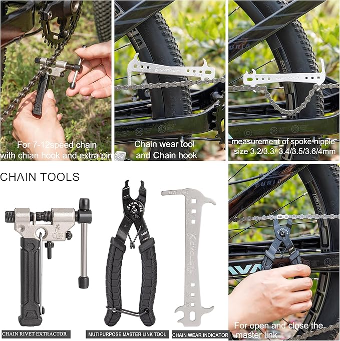 7 Piece Bike Tool Kit - Bike Tools Maintenance Repair Kit - Mountain/Road Bike Bicycle Repair Tool Kit With Storage Case
