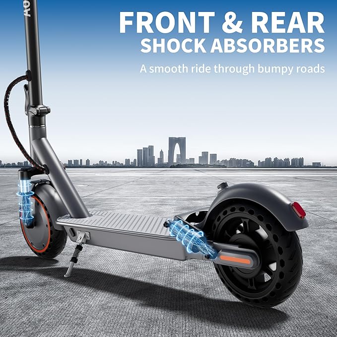 Electric Scooter for Adults, Folding E Scooter with 350W/500W Motor 16/21 Mph Top Speed, Max 19-23 Miles Long Range, 8.5''/10'' Solid Tires Commuting Scooters with Dual Brakes System, APP