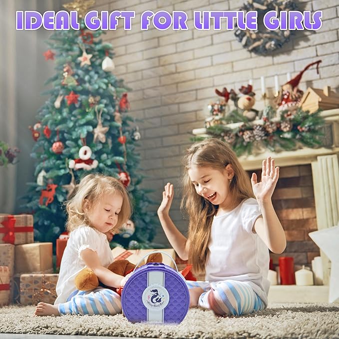 Kids Washable Makeup Girls Toys - Real Non Toxic Makeup Kit for Little Girls, Kid Make up Set for Toddlers Children Princess Birthday Gifts Toy for 3 4 5 6 7 8 9 10 11 12 Year Old Girls (Violet)