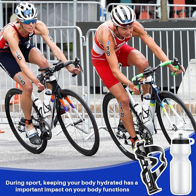 Mifoci Bike Water Bottle Cage with Bottle Bike Water Bottles and Holder 24oz Squeeze Sport Bicycle Accessories for Mountain Outdoor Cycling