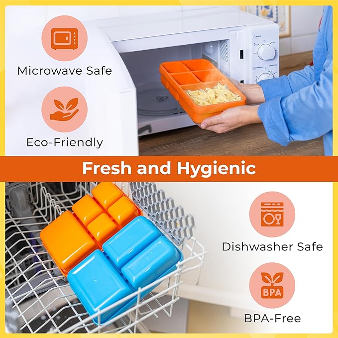 ovve® Ultimate Kids Bento Box & Cutlery Set - Leakproof Lunch Box for Kids with Interchangeable Inserts, BPA-Free, Dishwasher & Microwave Safe - Lunch Containers for School & Preschool (Orange)