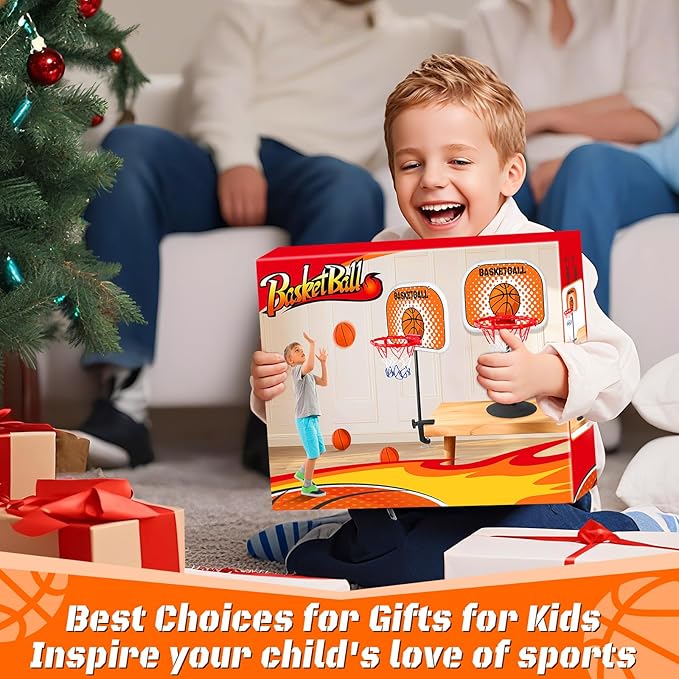 NZQXJXZ Basketball Hoop Indoor with Suction Cup with Two Balls Mini Tabletop Basketball Hoop for Desk Table Office Bedroom Hoop Basketball Toys for Kids and Adults