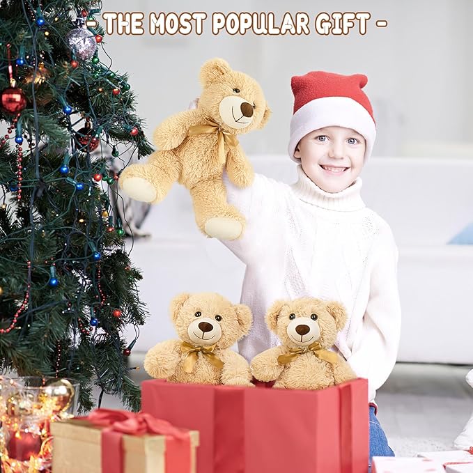 MaoGoLan 9 Pack Teddy Bears Bulk for Baby Shower, 14" Small Teddy Bear Plush Toy, Cute Stuffed Bears Bulk for Kids Girlfriend, Wholesale Small Bear for Wedding,Birthday,Christmas, Party Decorations