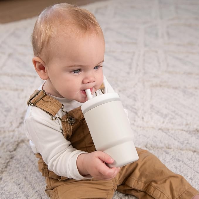 Infantino My 1st Tumbler, Silicone Sippy Cup with Straw & Handle, Spill-Resistant Baby Cup for On-the-Go, BPA-Free Transition Bottle