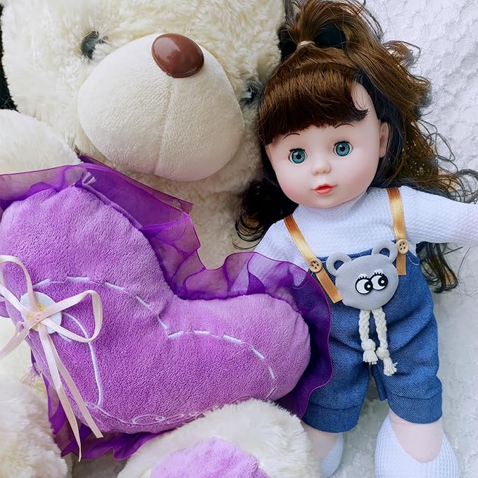 13 Inch Soft Baby Dolls,Realistic Baby Doll with Hair and Blinking Open/Closed Eyes,Silicone Baby Dolls for 2 3 4 5+ Years Girl,Real Life Dolls for Girls