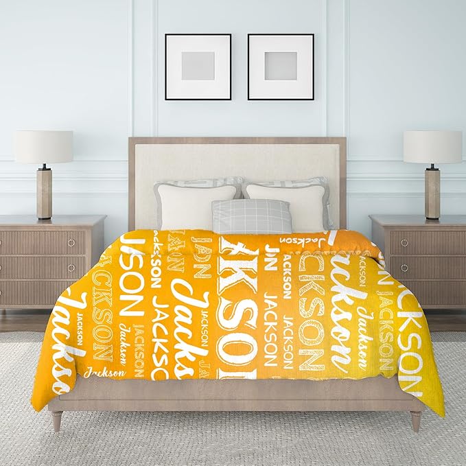 Ship Next Day, Personalized Baby Blanket with Name - Printed in USA, Custom Name Blanket for Boys Girls Kids, Customized Flannel Blankets Gifts for Teen Shower Toddlers Christmas Brithday