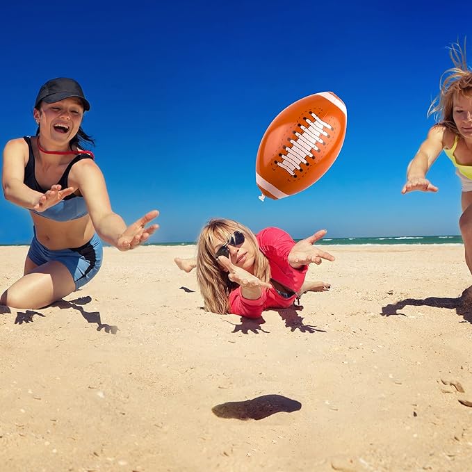 16 Inch Inflatable Football Blow Up Footballs Large Inflatable Football Beach Balls for Summer Pool Beach Party Favors Sports Games