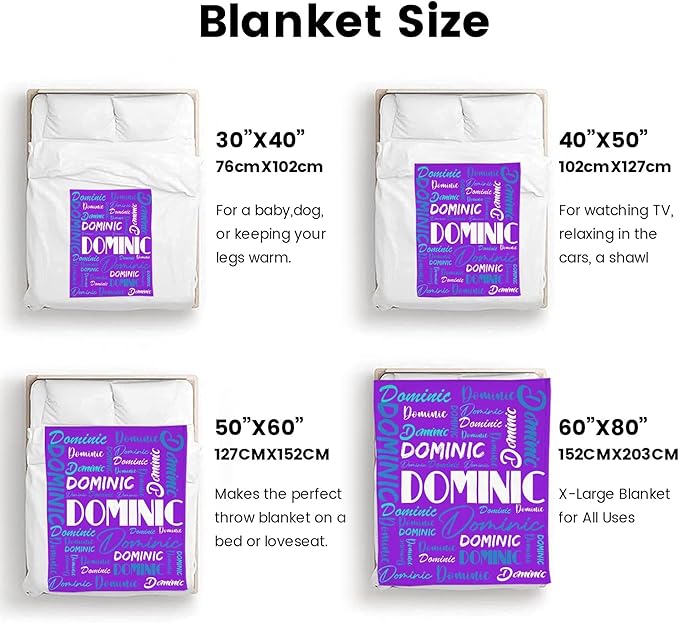 Dr.TOUGH Personalized Name Blanket Personalized Blanket for Adult Kids Flannel Customized Personalized Blankets and Throws