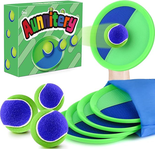 Toss and Catch Ball Set Beach Toys for Kids Outdoor Toys and Yard Games for Boys and Girls Improves Focus Great for Exercise Fun Easter Christmas Birthday Gift Idea - 8 inch