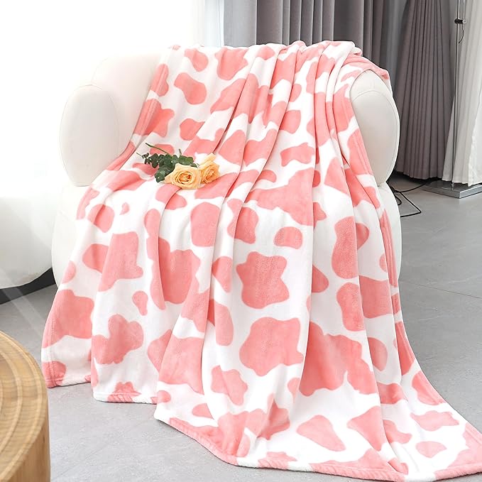 Light Pink Throw Blanket Twin Size Fuzzy Decorative Fleece Throw Lightweight Large Soft Twin Blanket for Couch Bed Camping Travel