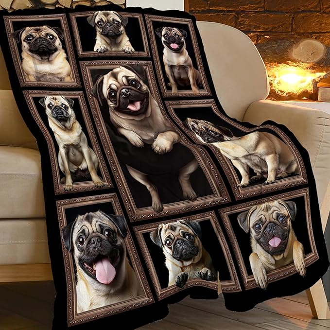 French Bulldog Blanket, Frenchie Throw Blanket, Dog Gifts Blankets Stuff Fleece Flannel Plush for Women Men Boys Girls Lovers Adults Soft Bedding Gift for Sofa Bed Office Home Decor 50"x40"