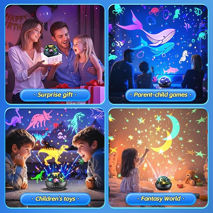 Dinosaur Toys for Kids 3-5, 【Remote+3 Films+93 Effects】 Dinosaur Toys for Kids 2-4, 【3 Timer+5 Brightness】 Toys for 3 Year Old Boys, Rotate 3 Year Old Boy Gift, 5 Year Old Boy Birthday Gift