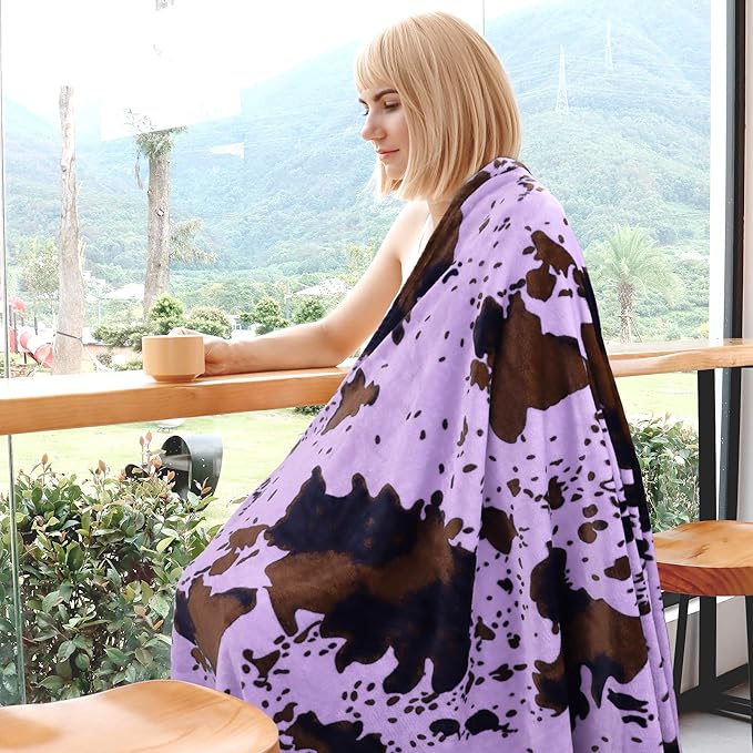 Soft Twin Blankets Purple Fleece Throw Lightweight Cozy Lavender Throw Blanket Living Rooms Sofa Bedroom Decor