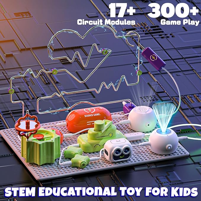SMILESSKIDDO Science Kits for Kids | STEM Toys for Kid, Electronics Exploration Kit, Over 300 Projects, 16 Circuit Parts, STEM Toy Educational Gifts for Kid Boys Girls Ages 3 4 5 6 7 8 9 10 11 12