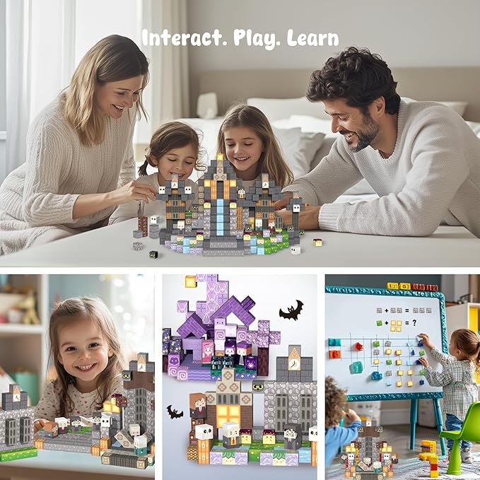 Magnetic Blocks-120PCS Magnets Cubes, Cherry Blossom Magnetic Building Blocks Toddler Toys for Age 3-4 5-7 6-8,STEM Sensory Toys Birthday Gifts for 3+ Years Old Boys & Girls