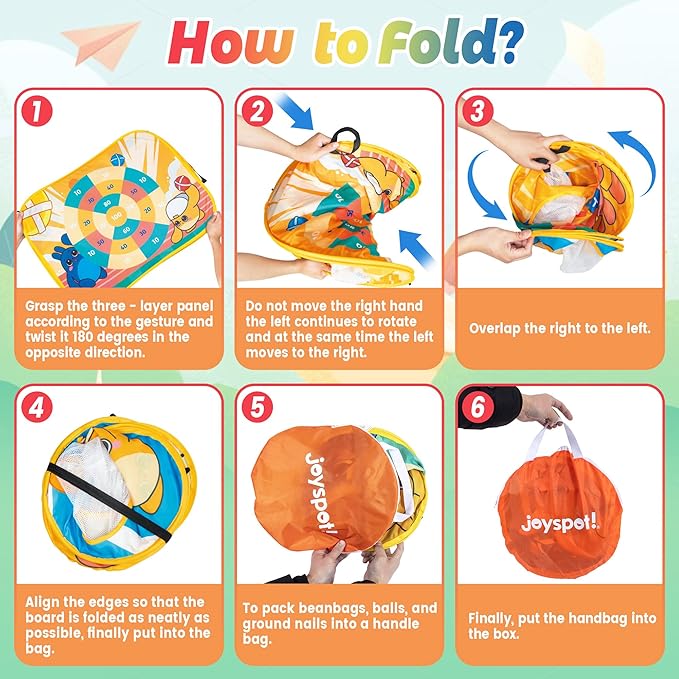 Giant 3 in 1 Bean Bag Toss Game for Kids, Toddler Outdoor Toss Toys for 2 3 4 5 6 7 8 Year Old Boys Girls, Family Party Supplies, Cornhole Party Carnival Games, Lawn Backyard Outside Birthday Gifts