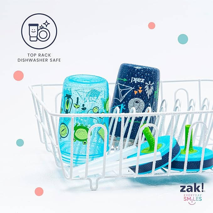 Zak Designs Baby Shark Kelso Tumbler Set, Leak-Proof Screw-On Lid with Straw, Bundle for Kids Includes Plastic and Stainless Steel Cups with Bonus Sipper (3pc Set, Non-BPA)