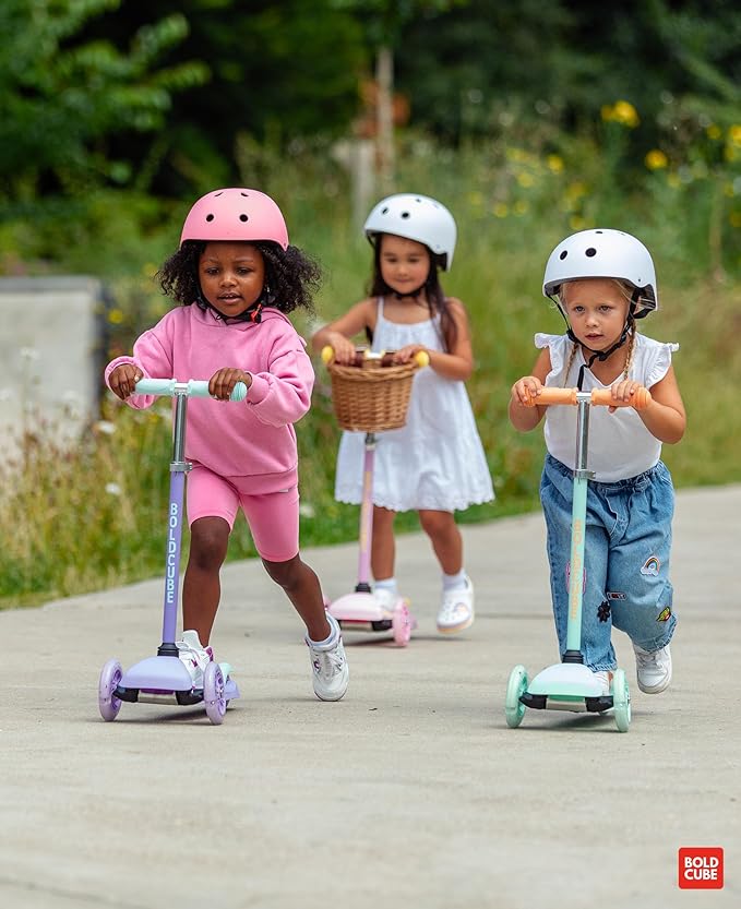 Teeny | 3 Wheel Mint Scooter for Kids & Toddlers Ages 3-6 Years | Flashing Wheels | Height Adjustable 53 to 70 cm | My First Scooter