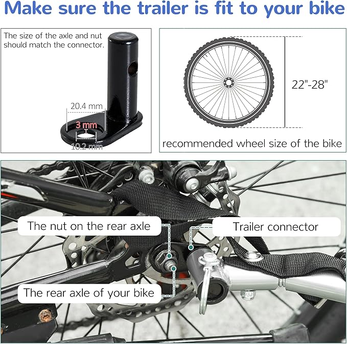 Aosom 2-Seat Child Bike Trailer for Kids with a Strong Steel Frame, 5-Point Safety Harnesses, & Comfortable Seat