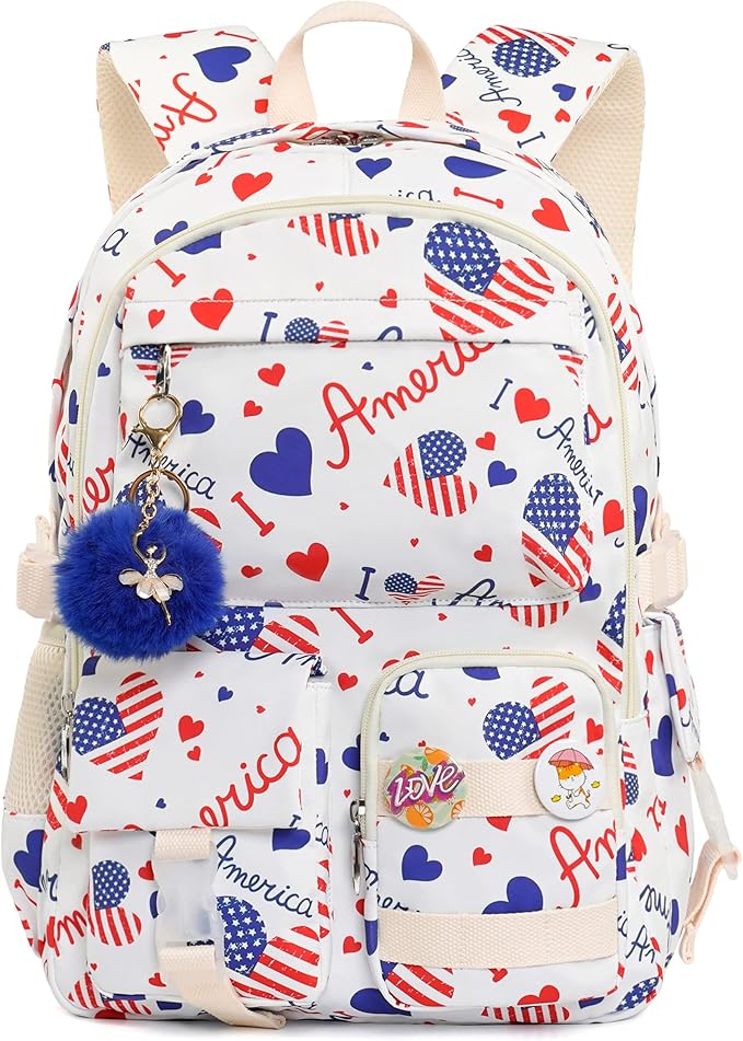 Laptop Backpacks 16 In School Bag College Backpack Anti Theft Travel Daypack Bags Bookbags for Teens Girls Women (White-1)