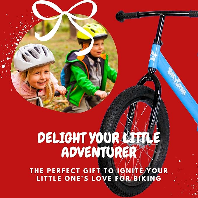 16 Inch Kids Balance Bike for 5-8 Year Old, No Pedals, Air Tires, Footrests, Adjustable Height for Big Boys, Girls